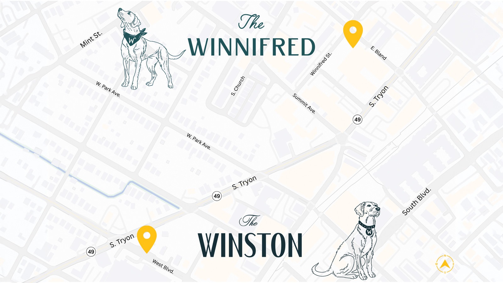 Illustrated map of the The Winnifred and The Winston